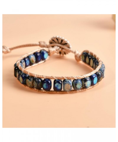 Boho Handmade Natural Stone Wrap Bracelets Crystal Beads Bracelet Jewelry jasper 4 $8.24 Bracelets