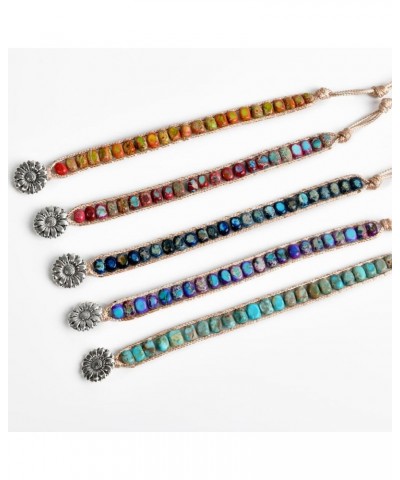 Boho Handmade Natural Stone Wrap Bracelets Crystal Beads Bracelet Jewelry jasper 4 $8.24 Bracelets