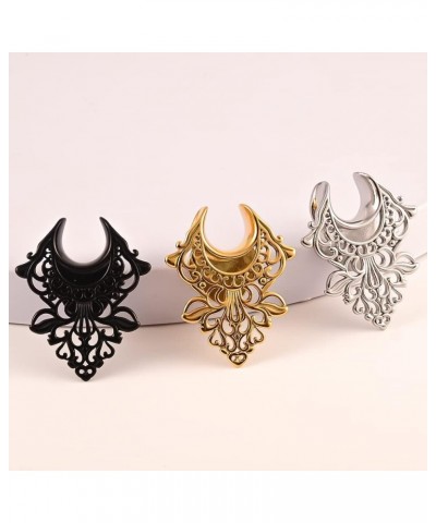 Fashion Hollow Saddle Ear Gauges Hangers Plugs Hypoallergenic Ear Stretcher Piercing Body Jewelry Stainless Steel Ear Tunnels...