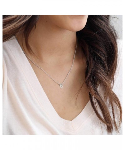 Small Initial Necklace for Women Stainless Steel Tiny Letter Necklace Personalized Name Necklace for Girls F $8.00 Necklaces