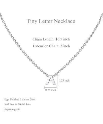 Small Initial Necklace for Women Stainless Steel Tiny Letter Necklace Personalized Name Necklace for Girls F $8.00 Necklaces