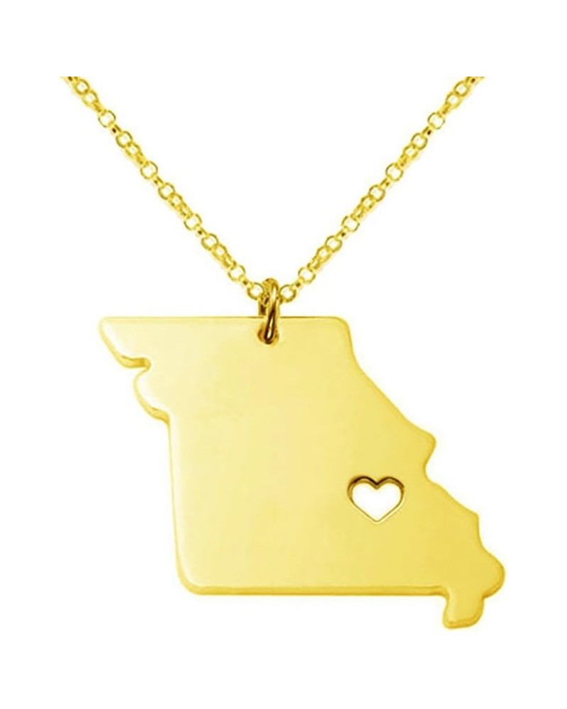 18K Gold Silver Country Map Charm Pendant Missouri State Map Necklace Jewelry Gold $7.61 Necklaces