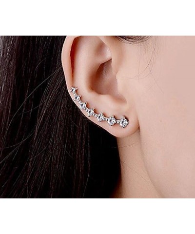 CZ Stud Earrings 925 Sterling Silver 18K Gold Plated Round Cubic Zirconia Hypoallergenic Set White $9.87 Earrings