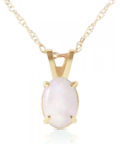 14k Yellow, White, Rose Gold Oval-shaped Natural Opal Pendant Necklace Yellow Gold 18 Inches $81.18 Necklaces