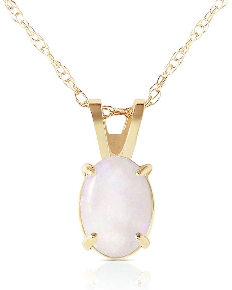 14k Yellow, White, Rose Gold Oval-shaped Natural Opal Pendant Necklace Yellow Gold 18 Inches $81.18 Necklaces