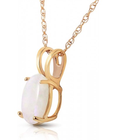 14k Yellow, White, Rose Gold Oval-shaped Natural Opal Pendant Necklace Yellow Gold 18 Inches $81.18 Necklaces