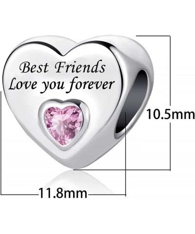 Birthday Pink Heart I Love You Forever Bead Charms Compatible with Pandora Bracelets for Dad Wife Granddaughter Mom Daughter ...