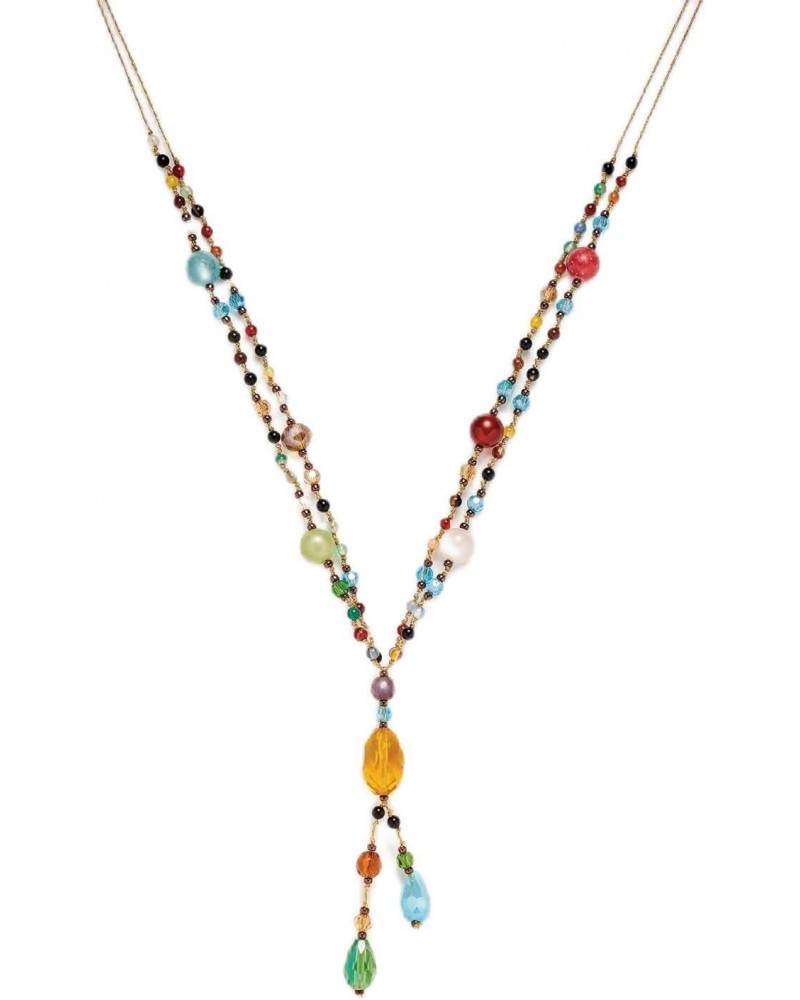 Double-Strand Silk Threaded Carnival Necklace $30.08 Necklaces