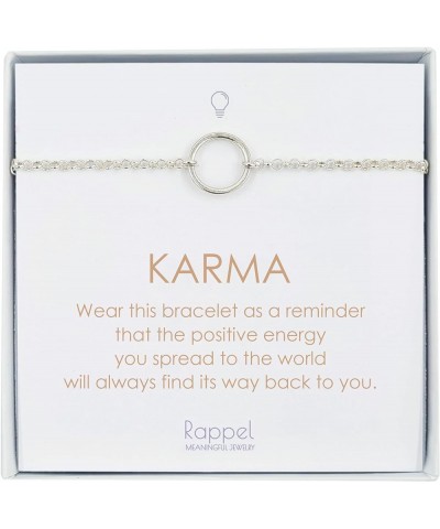 Inspirational Bracelets for Women, Sterling Silver Bracelet For Women, Inspirational Gifts She Will Never Forget Karma $17.15...