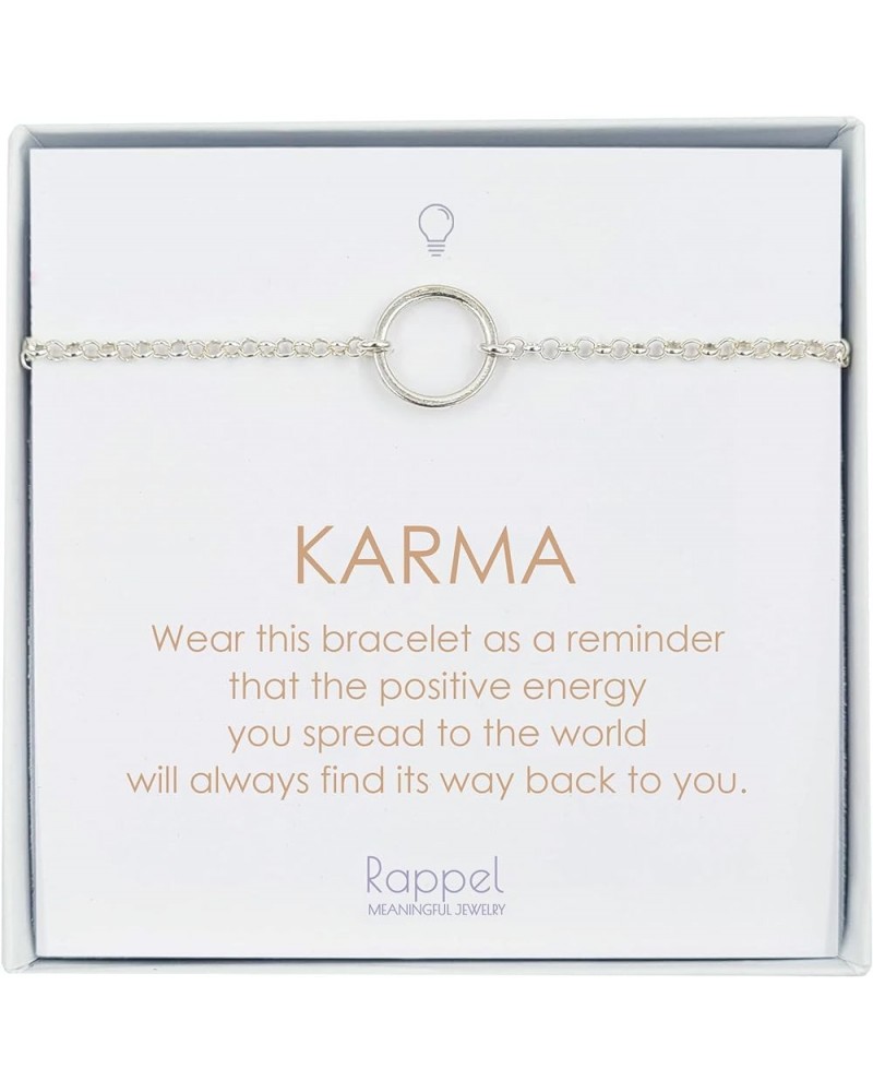 Inspirational Bracelets for Women, Sterling Silver Bracelet For Women, Inspirational Gifts She Will Never Forget Karma $17.15...