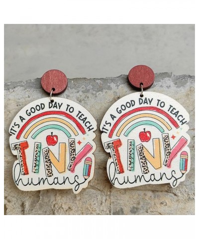 Funny Wooden Teacher Student Earrings Cartoon Duck Back To School Teacher's Day Drop Earrings for Teachers, Educators, Librar...