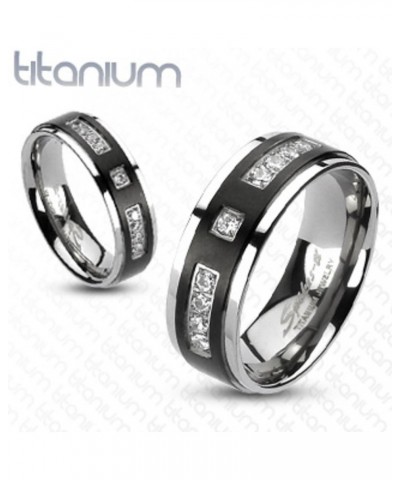 Her and His 4 Piece Black Stainless Steel and Titanium Wedding Engagement Ring Band Set Size Women's 08 Men's 08 $23.87 Sets