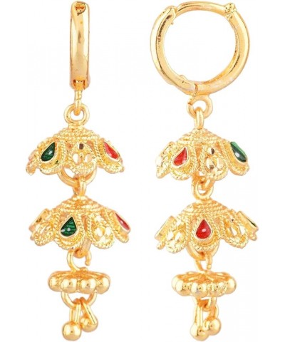 Indian Jewelry Traditional Gold Tone Jhumka Jhumki Dangle Earrings Set for Women Style 4 $11.40 Earrings