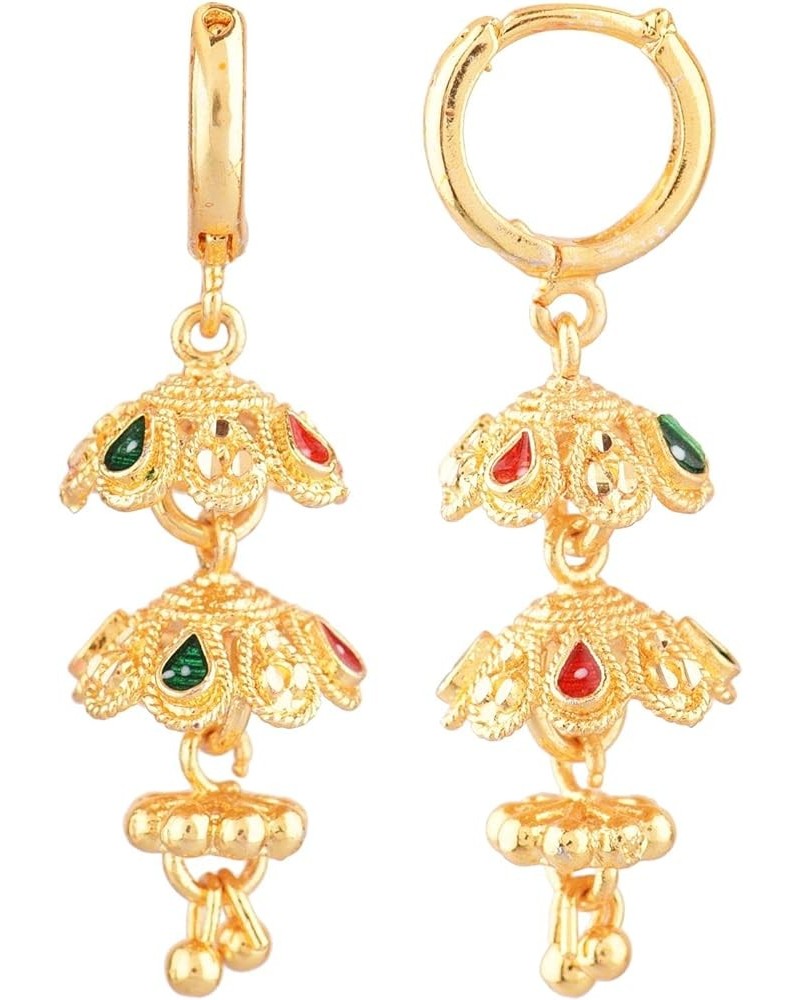 Indian Jewelry Traditional Gold Tone Jhumka Jhumki Dangle Earrings Set for Women Style 4 $11.40 Earrings