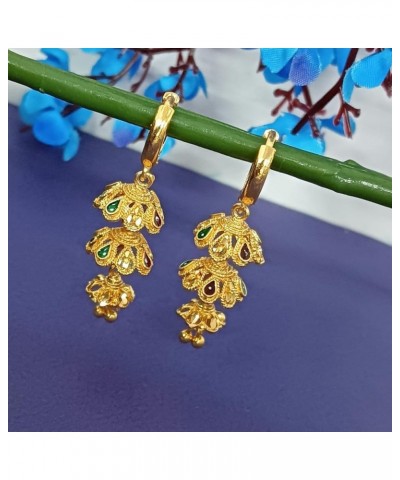 Indian Jewelry Traditional Gold Tone Jhumka Jhumki Dangle Earrings Set for Women Style 4 $11.40 Earrings