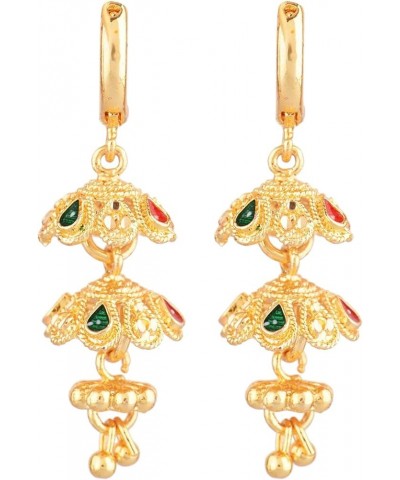 Indian Jewelry Traditional Gold Tone Jhumka Jhumki Dangle Earrings Set for Women Style 4 $11.40 Earrings