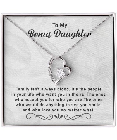 To My Bonus Daughter Gifts, Jewelry Birthday Gift For Step Daughter, Bonus Daughter Necklace Birthday Graduation Christmas Gi...