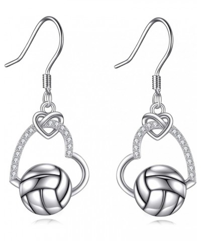 Sterling Silver Football Volleyball Dangle Earrings Hypoallergenic Sports Ball Jewelry Gifts for Women Sports Lovers Volleyba...