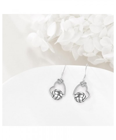 Sterling Silver Football Volleyball Dangle Earrings Hypoallergenic Sports Ball Jewelry Gifts for Women Sports Lovers Volleyba...