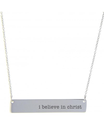 I Believe in Christ Bar Necklace - LDS Jewelry - LDS Necklace American Typewriter Font Silver $15.07 Necklaces