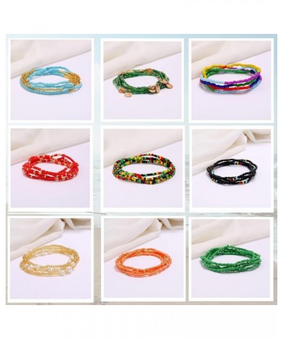 24Pcs Waist Beads for Women Weight Loss Colorful Beaded Body Chain Waist Jewelry Belly Bead Body Chain Jewelry for Women Colo...