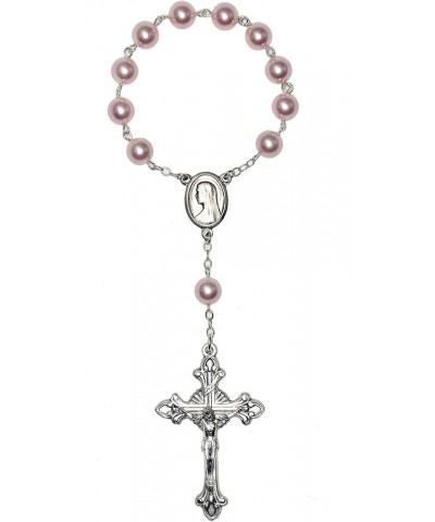 Austrian Crystal or Glass One Decade POCKET OR AUTO (Clasp for Hanging) Rosary - Includes Holy Card, Birth month meaning when...