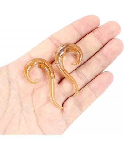 2pcs Glass Ear Tapers Plugs Handmade Hanger Ear Gauges Spiral Snail Ear Stretchers Piercing Jewelry 8g-00g B: Orange 2g(6mm) ...