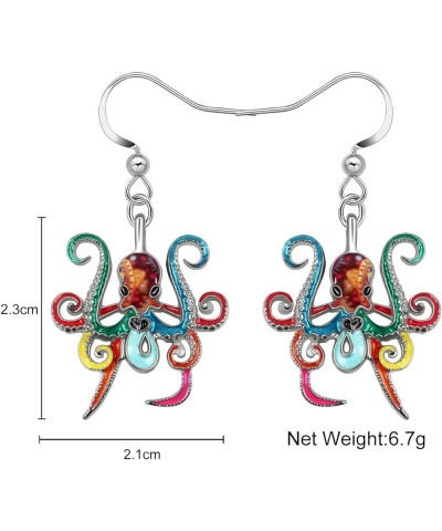 Enamel Ocean Animals Shark Earrings Dangle Zinc Alloy Octopus Jellyfish Earrings for Women Girls Summer Charms Octopus Multi ...