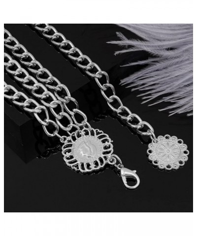 MultiLayer Waist Chain Belts for Women, Adjustable Metal Body Belly Chain for Dress Silver M: (Fit Waist 110cm/43.3in) $10.43...