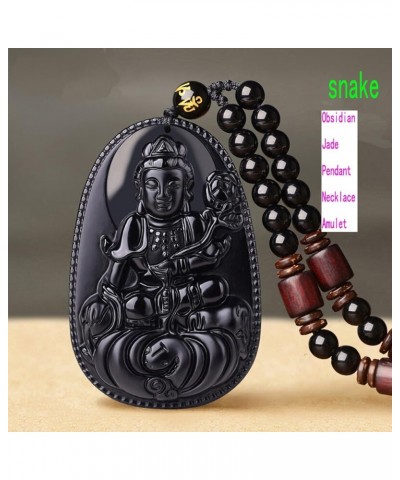 100% Pure Obsidian Natural Pendant Necklace Zodiac Bodhisattva Amulet Talisman … Samantabhadra-Snake $7.40 Necklaces