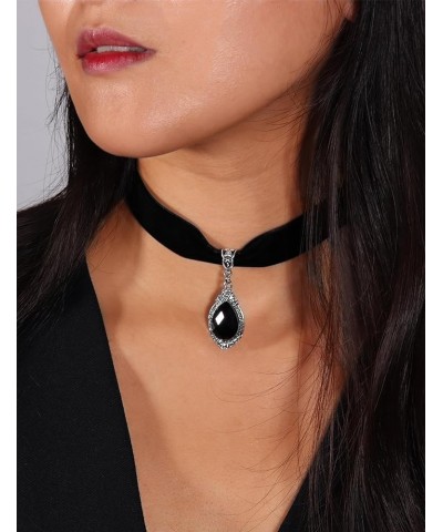 Choker Necklace for Women, Black Choker, Gothic Choker, Black Velvet Choker, Goth Chocker, Vintage Gothic Jewelry for Women V...