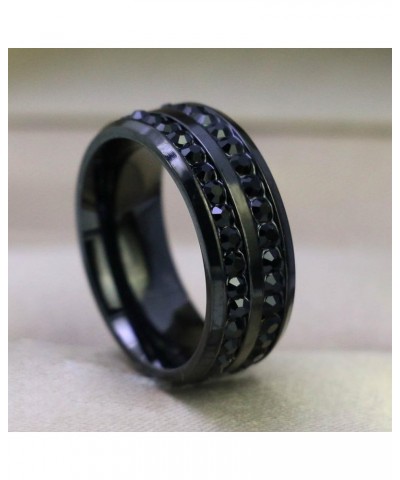 Couple Ring Bridal Set His Hers Black Gold Plated CZ Stainless Steel Wedding Ring Band Set women's size 5 & men's size 9 $12....