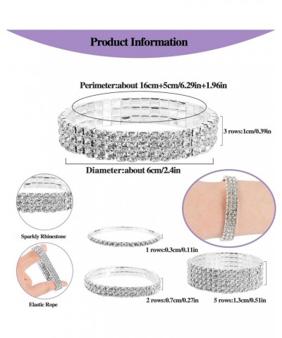 Rhinestone Bangle Stackable Rhinestone Stretch Bracelet Rhinestone Bracelet Silver $8.51 Bracelets