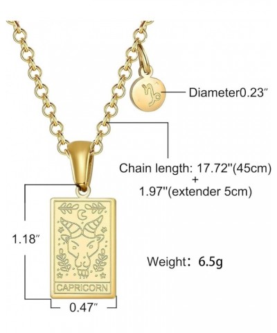 18k Gold Plated Stainless Steel Zodiac Sign Necklaces Astrology Gifts for Women Constellation Pendant Jewelry Capricorn $9.53...