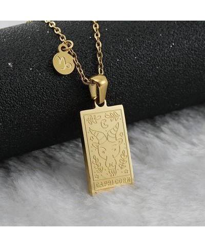 18k Gold Plated Stainless Steel Zodiac Sign Necklaces Astrology Gifts for Women Constellation Pendant Jewelry Capricorn $9.53...