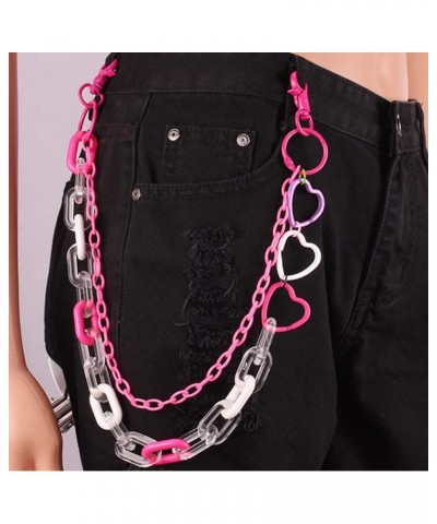 Jeans Chain Acrylic Heart Pants Chain Rock Colorful Acrylic Link Heart Shape Hip Hop Jean Chains Pocket Chains Trousers Body ...