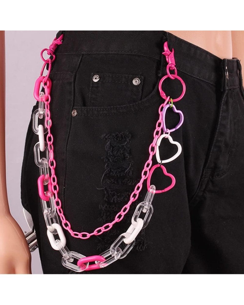 Jeans Chain Acrylic Heart Pants Chain Rock Colorful Acrylic Link Heart Shape Hip Hop Jean Chains Pocket Chains Trousers Body ...