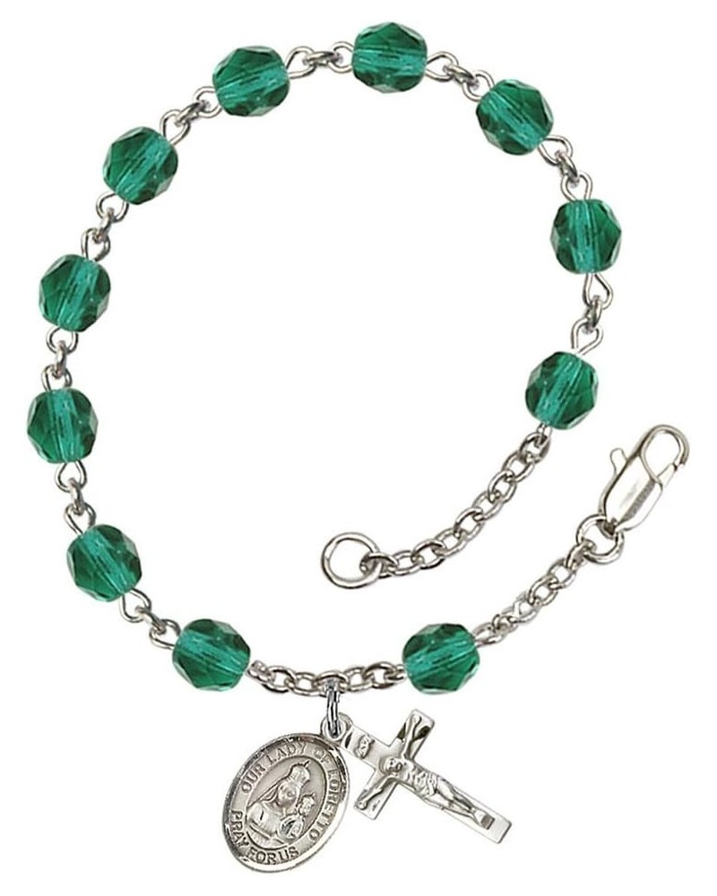 December Birth Month Bead Rosary Bracelet with Patron Saint Petite Charm, 7 1/2 Inch Our Lady of Loretto $39.85 Bracelets