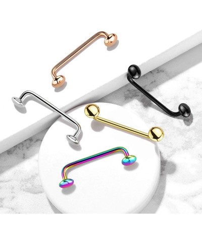 16G Flat Disc Ends 90 Degree Bent Staple Barbells for Surface 316L Surgical Steel Surface & Snake Eye Tongue Piercings Black ...