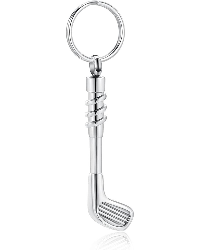 Cremation Golf Clubs Jewelry for Ashes Urn Necklace Keepsake 316L Stainless Steel Memorial Pendant Keychain-Silver $13.51 Nec...