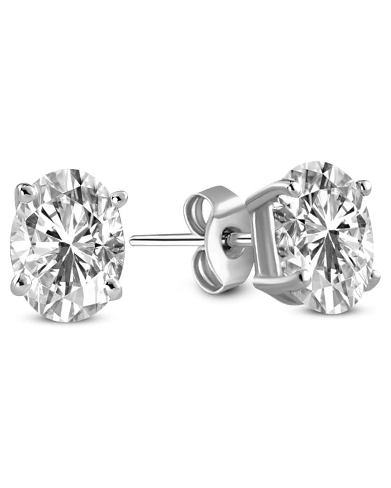 1 Carat - 12 Carat | 14K Gold Or Platinum | IGI Certified Lab Grown Solitaire Diamond Stud Earrings | Oval Shape Push Back Pr...