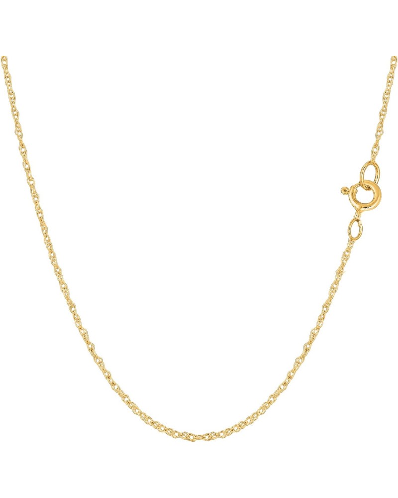 14k Yellow Real Solid Gold Rope Chain Necklace, 0.9mm $61.95 Necklaces