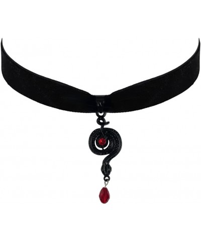 Gothic Black Velvet Choker Necklace for Women Girls,Cameo Choker Collar Necklace Vintage Goth Jewelry Gift Snake $8.54 Necklaces