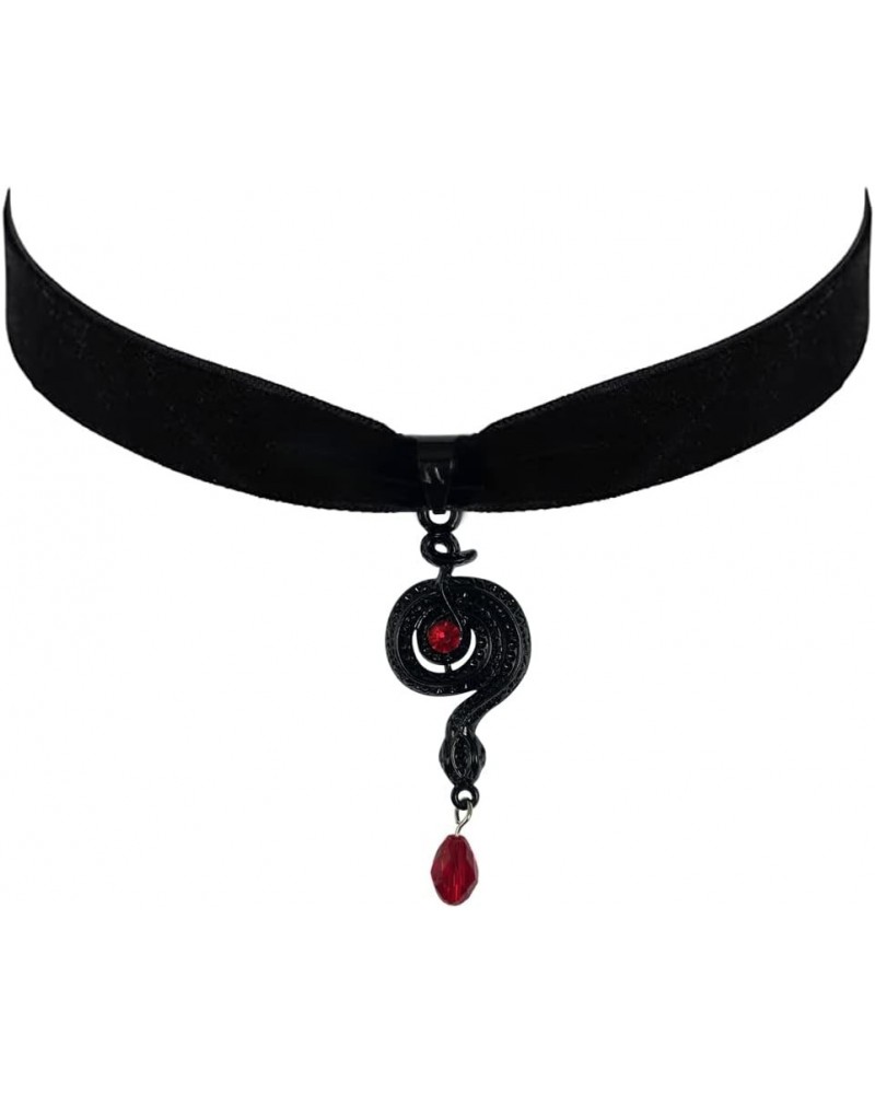 Gothic Black Velvet Choker Necklace for Women Girls,Cameo Choker Collar Necklace Vintage Goth Jewelry Gift Snake $8.54 Necklaces