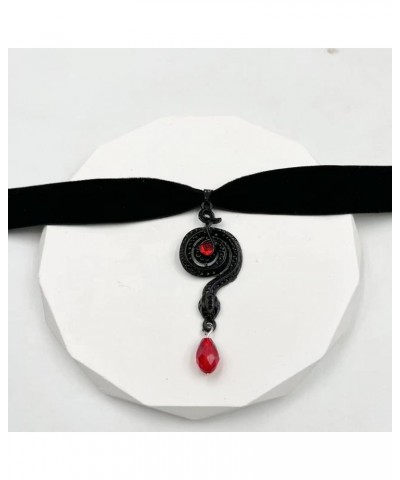 Gothic Black Velvet Choker Necklace for Women Girls,Cameo Choker Collar Necklace Vintage Goth Jewelry Gift Snake $8.54 Necklaces