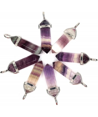 Gemstone Hexagonal Pointed Reiki Chakra Pendant Necklace 18 Purple Fluorite $6.59 Necklaces