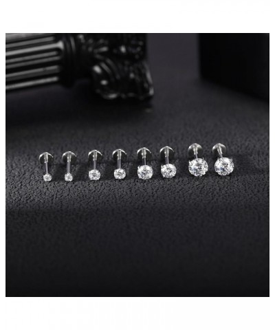 18g/16g Internal Thread Stud Piercing Jewelry for Tragus Nose Helix Conch Lip Monroe - Cartilage Flat Back Nose Studs for Wom...