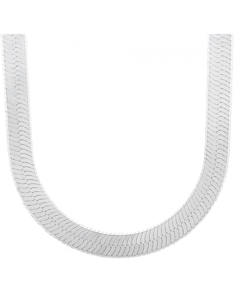 3mm-14mm Solid .925 Sterling Silver Flat Herringbone Chain Necklace or Bracelet 22.0 Inches 9.6mm Necklace $47.70 Necklaces