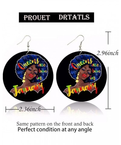 Round Wooden African Earrings for Women Wooden Double Sided Painted Earrings Ethnic Style Black-3 $7.40 Earrings