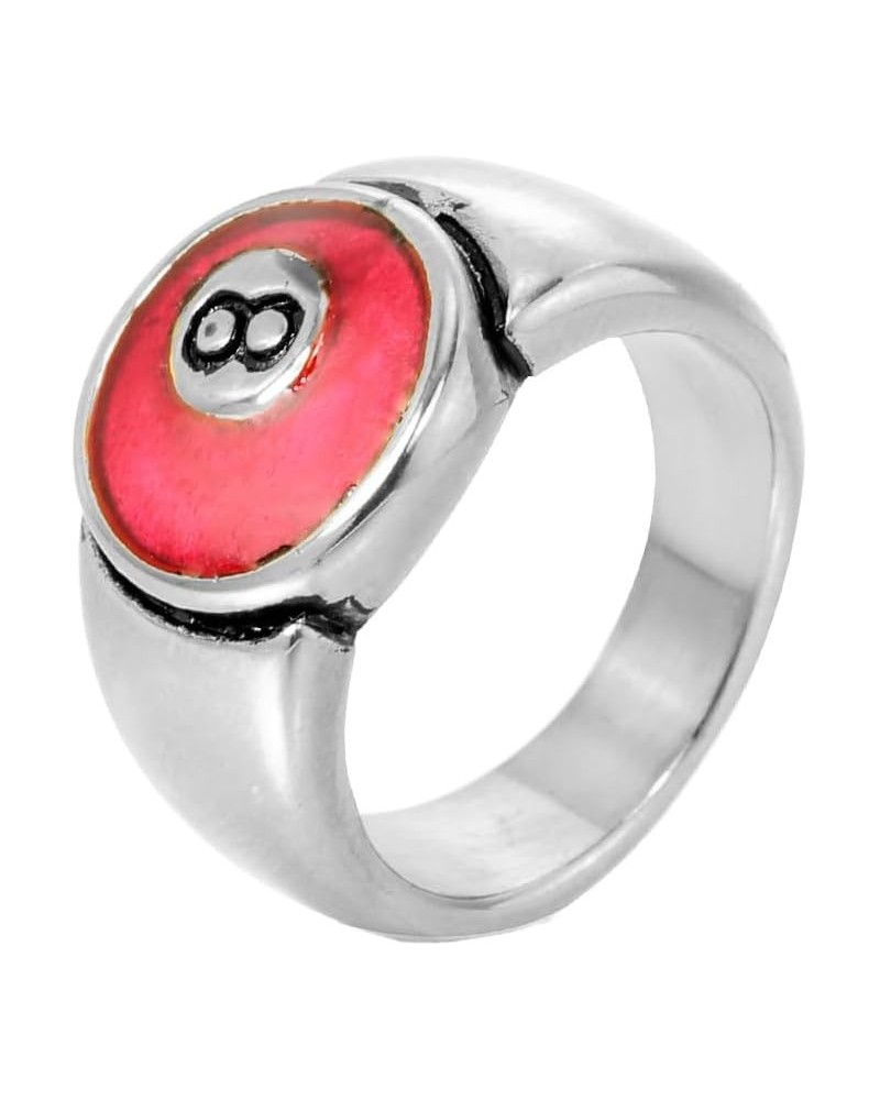 Men Women's Multicolor Drip Number 8 Ball Stainless Steel Billiards Lover Hip Hop Statement Band Ring Comfort Fit Silver Rose...